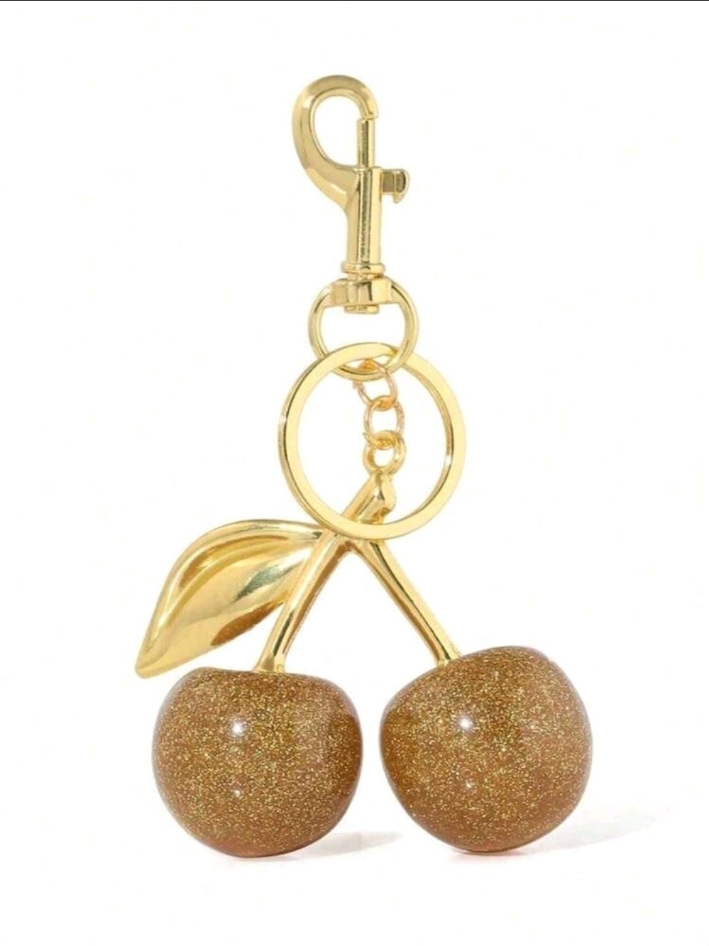 Gold Cherry Key Ring Charm - Women Accessories